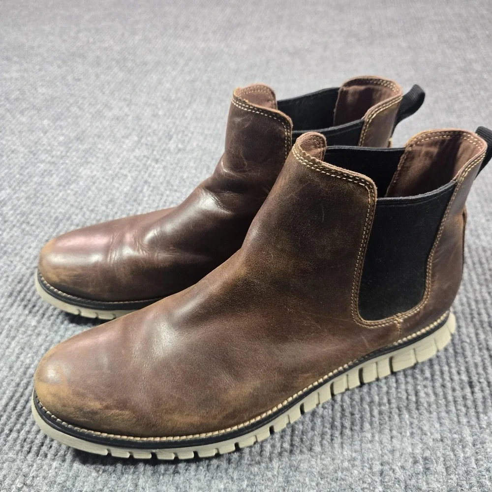 Cole Haan Zerogrand Chelsea Boots‎ Mens Size 12M Brown Leather Ankle C30164
